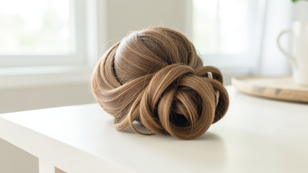 Detalhe fotográfico relacionado a 6 acessórios de cabelo que elevam um coque básico a um penteado de festa